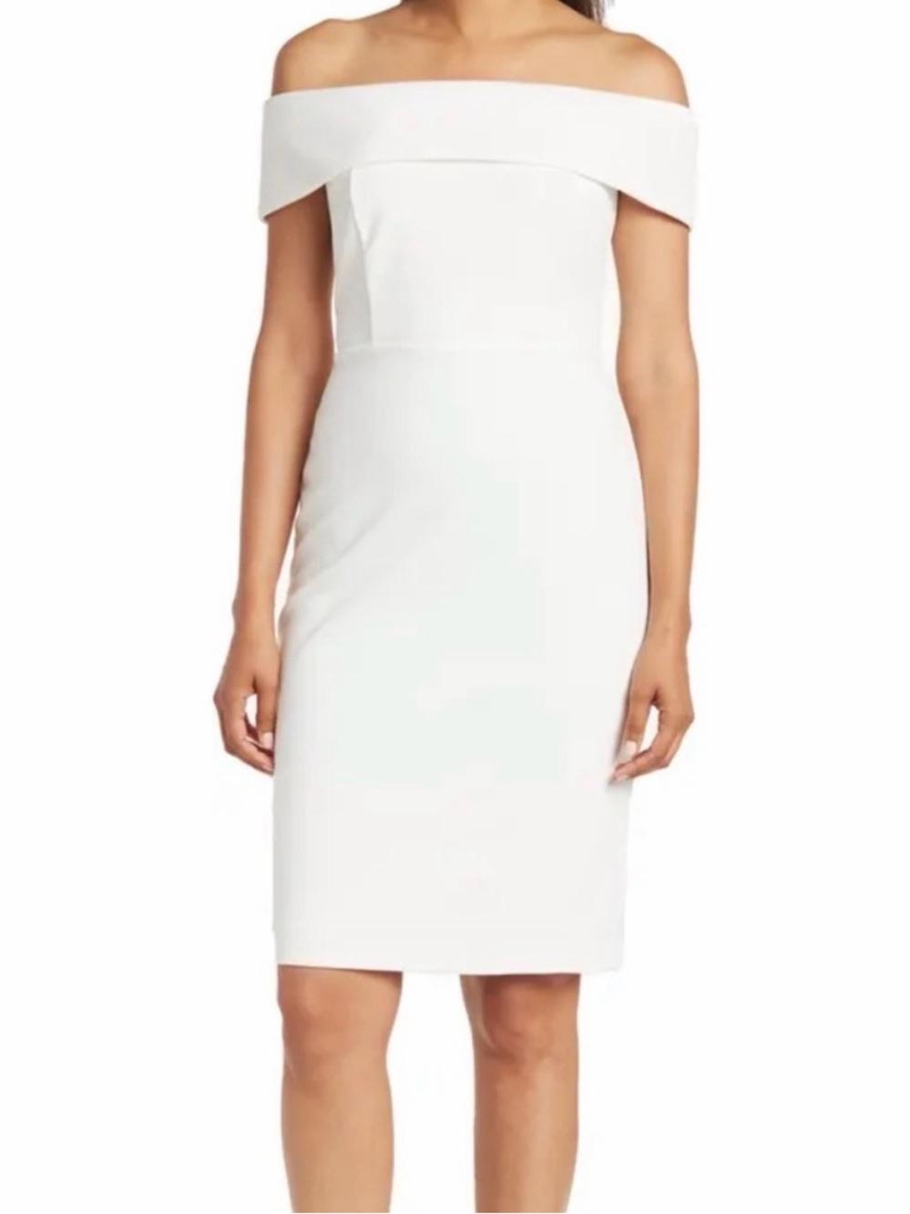 NWT Calvin Klein White Strapless Off-Shoulder Sheath Dress